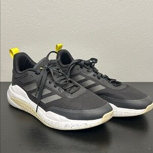 Adidas Black Sneakers with Yellow Logo